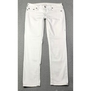 True Religion Jeans Womens Size 29 Skinny Anvil Low Rise 26" Waist White Jeans